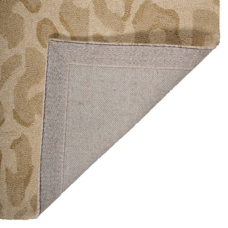 Neutral Handmade Wool and Viscose Tufted Runner Rug 2'6" x 8'