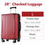 Valise rigide, valises en ABS léger et durable avec roues doubles, valise extensible 28 po à carreaux-135989864-135989863