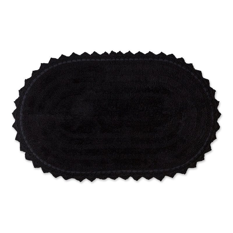 Cotton Bath Mat, 21" W x 34" L, Black