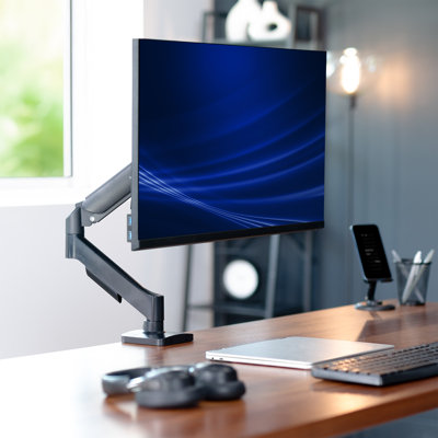 Pneumatic Arm Single Monitor Desk Mount