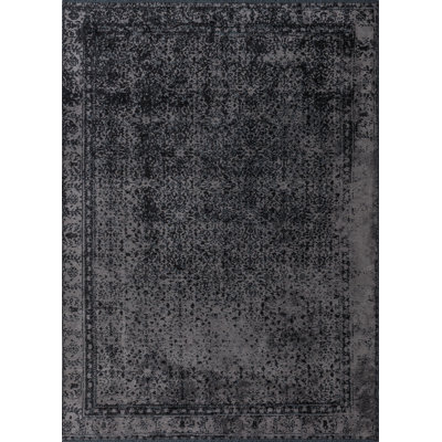 Rapture Gray/Black Damask Luxury Area Rug