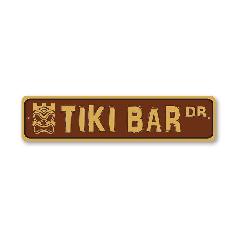 Lizton Sign Shop, Inc Tiki Bar Street Aluminum Sign | Wayfair