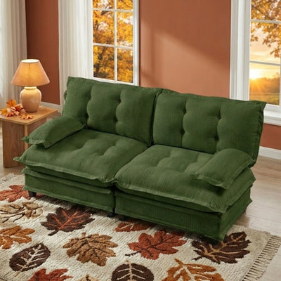 77 " Loveseat Cloud Sofa Couches for Living Room 2 Seater Removable Oversized Loveseat Sofa  Couch for Small Space, Apartment