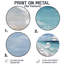 «Blue and White Coastal Beach Wonder», art mural rond traditionnel en métal-1309238009