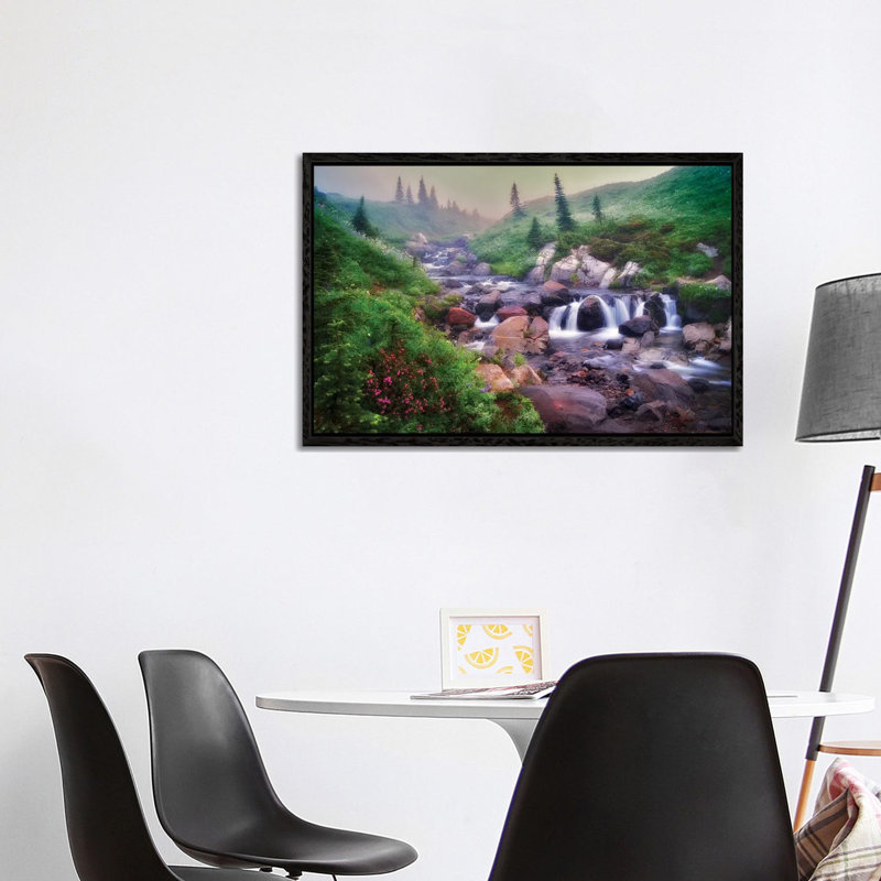 Edith Creek 1 Piece Wall Art on Canvas, 66.04cm H x 101.6cm W x 3.81cm D, Black Framed