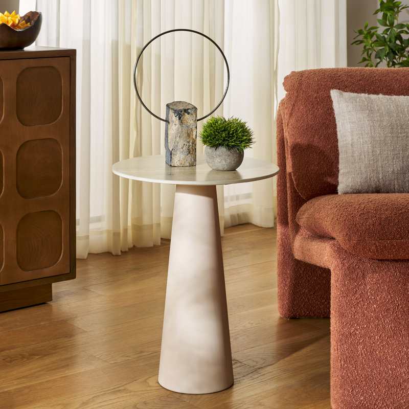 Nurem Tall Ceramic Side Table, 20.47" H x 15.75" W x 15.75" D