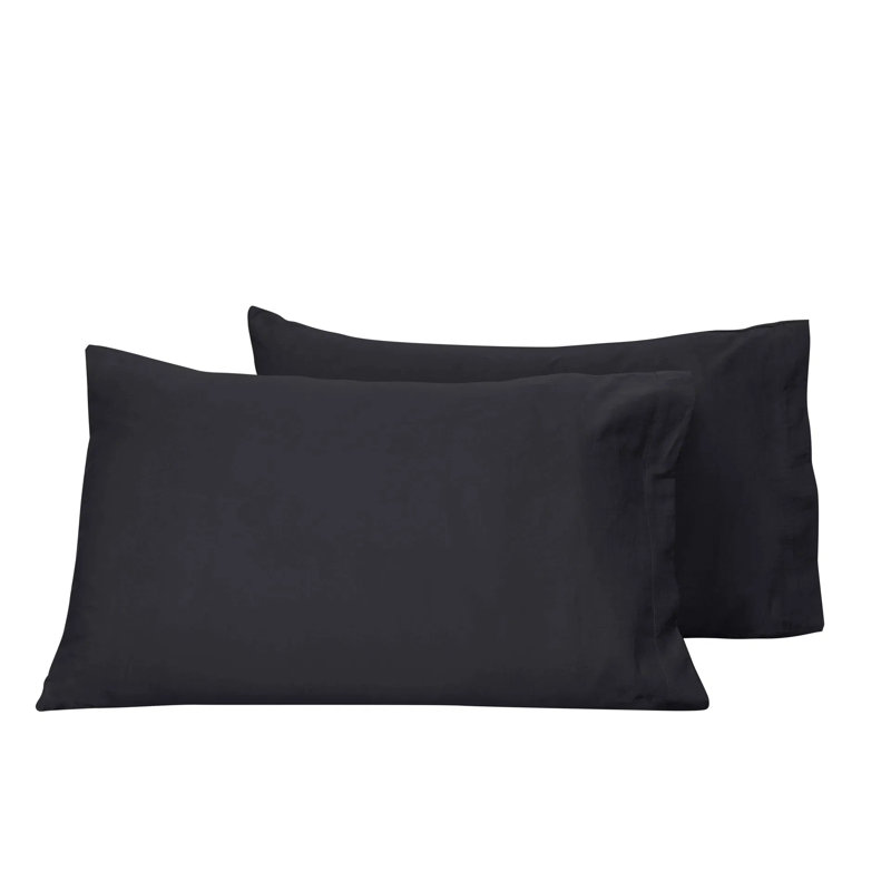 Viola Sateen Pillow Case, Standard Pillowcase, Charcoal
