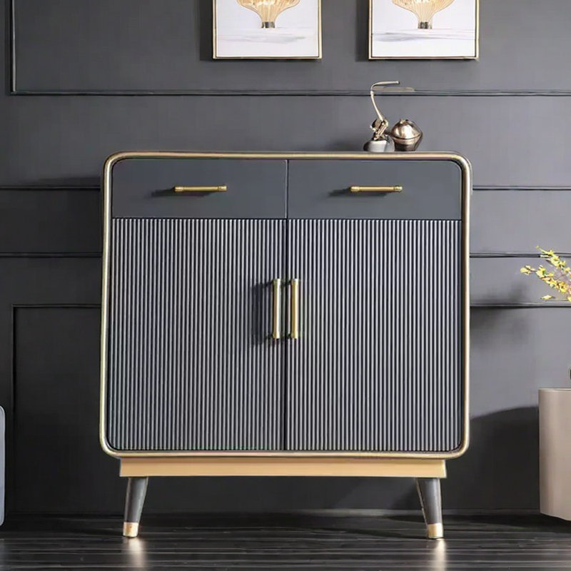 Buffet d'entrée élégant et moderne, H 33,46 po x l 39,37 po x P 15,75 po, Gris