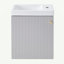 Meuble-lavabo mural contemporain 16 po avec lavabo en céramique - idéal pour les petites salles de bain-107238845