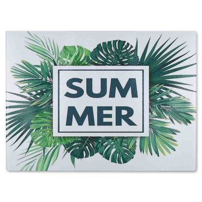 Botanical Summer Glass Chopping Board