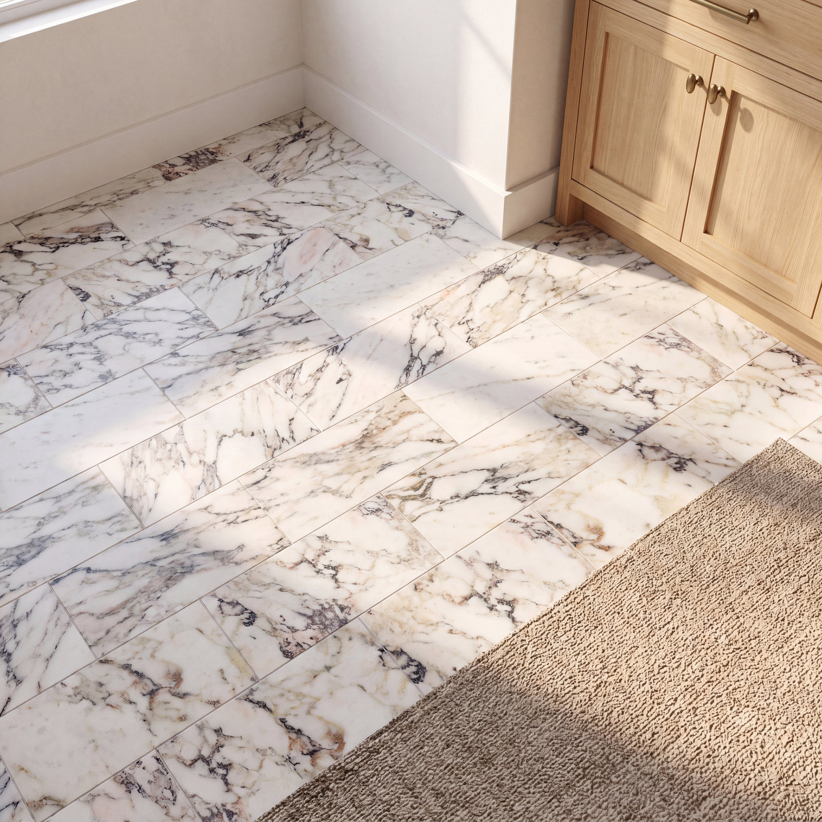 Calacatta 12" x 24" Honed Marble Tile