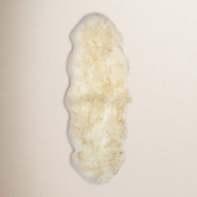 Heitz Yellow Cream Sheepskin Rug