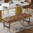 48.43''W Leather Upholstered Bench With Metal Legs-1193262360