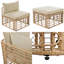Ensemble de canapé modulaire en rotin 7 pièces toutes saisons, ensemble de conversation en osier avec coussins épais, 6 sièges et table basse ronde, conception modulaire pour patio, jardin ou balcon