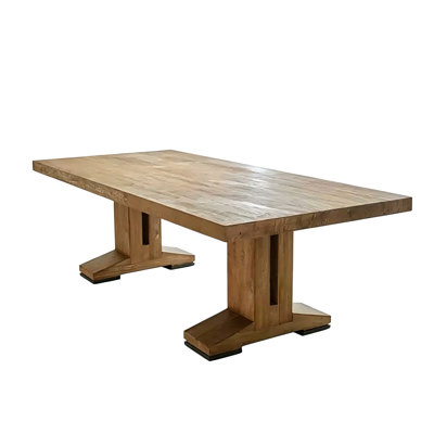Vintage Distressed Rectangular Solid Wood Dining Table