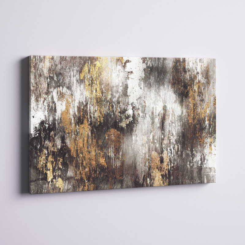 « Gold Ikat » Kaysen - impression, H 24 po x l 36 po x 1,5 po, Toile