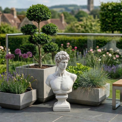 David Weather Resistant Fiberstone Garden Statue
