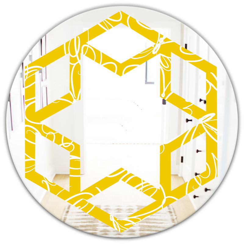 Miroir mural éclectique Hexagon Star, H 23,6 po x l 23,6 po