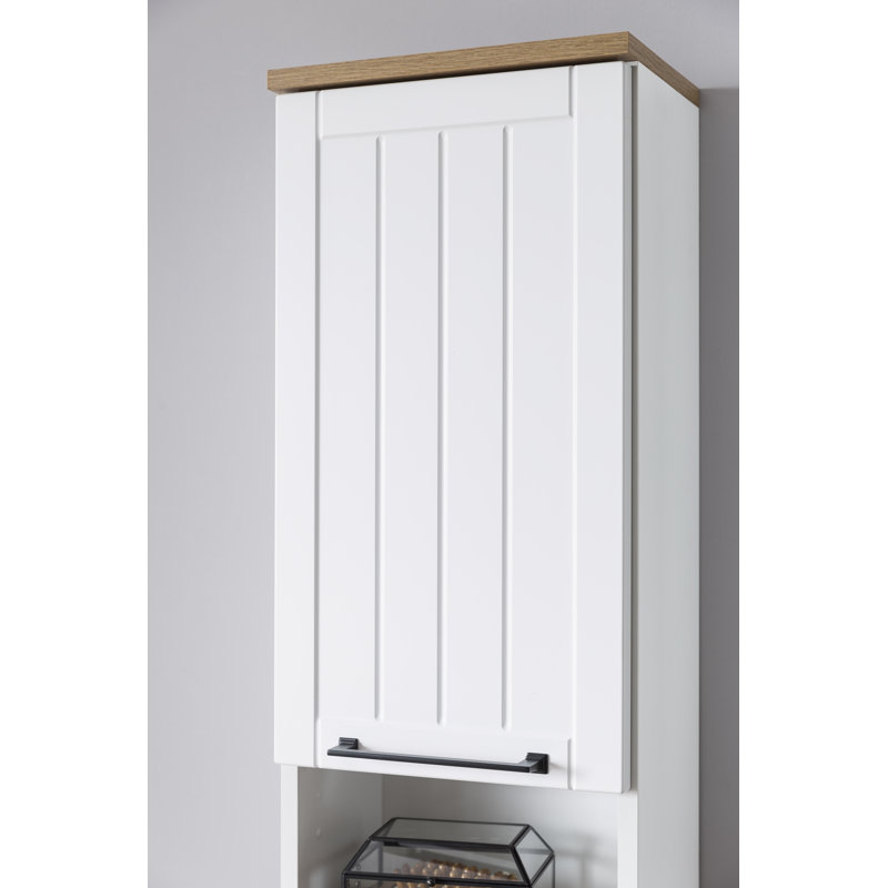 Alapaha Freestanding Bathroom Cabinet, Matt white/Oak