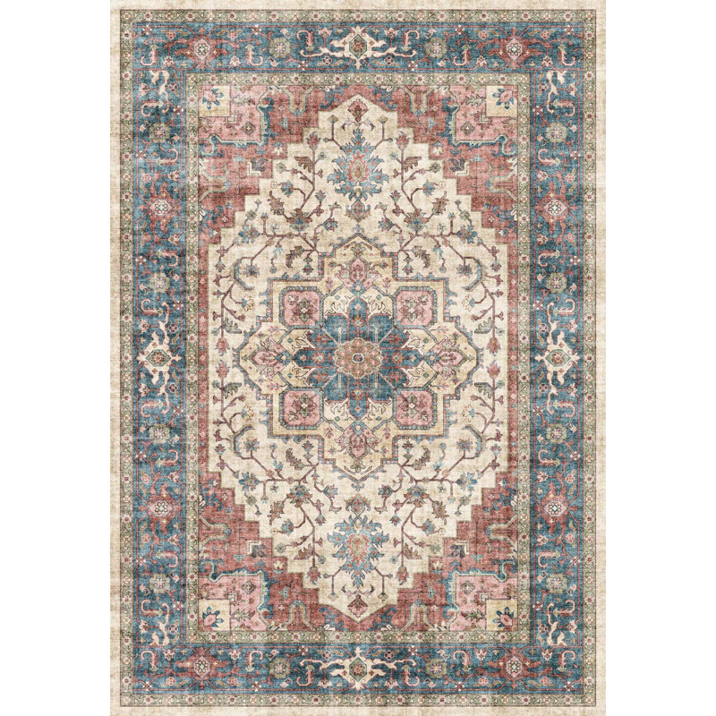 ELISE 5.3X7 6302-351 RED/BLUE/BEIGE, Rectangle 5'3" x 7'