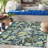 Tapis d'extérieur Floral Design Performance bleu / vert