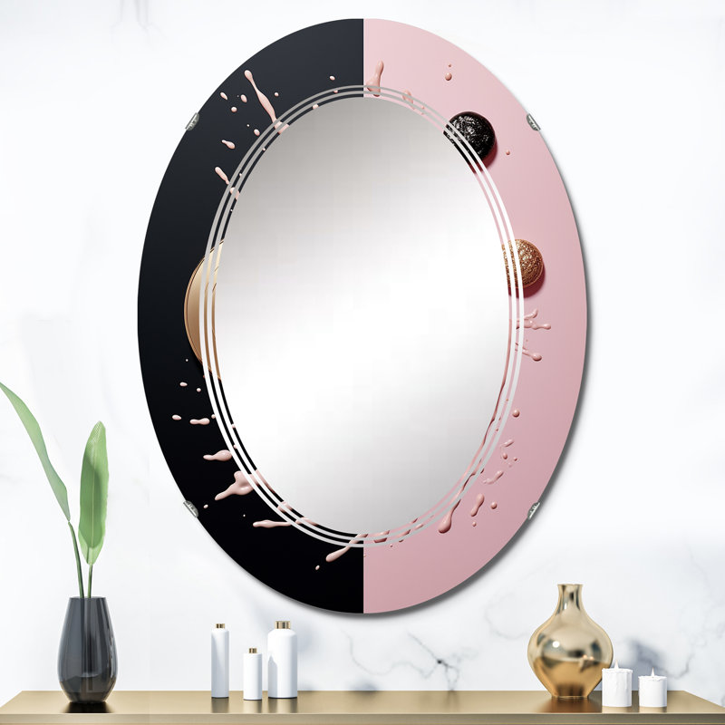 Anansi - Miroir mural moderne ovale, 36 po x 24 po
