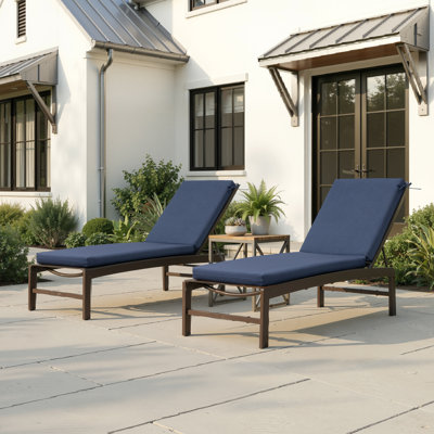 23‘’ in W X 80‘’ in D X 2.75‘’ in H Outdoor Chaise Lounge Cushion Set (Set of 2)