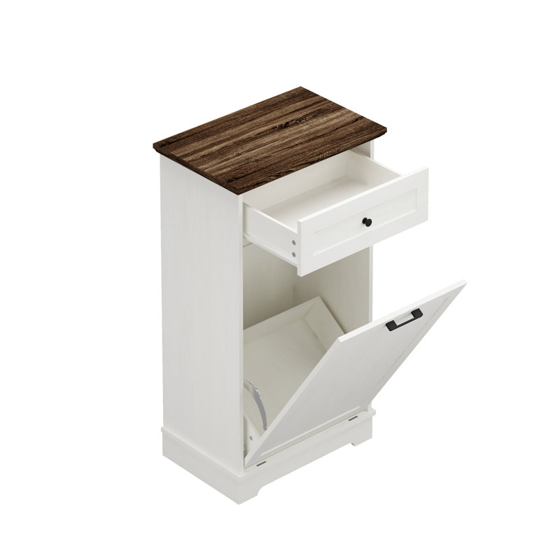 Armoire à poubelle inclinable avec tiroir et rangement de 10 gallons