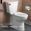 Siège de toilette allongé à fermeture lente avec charnières réglables et retrait facile en bois blanc moulé, taille standard-52989293