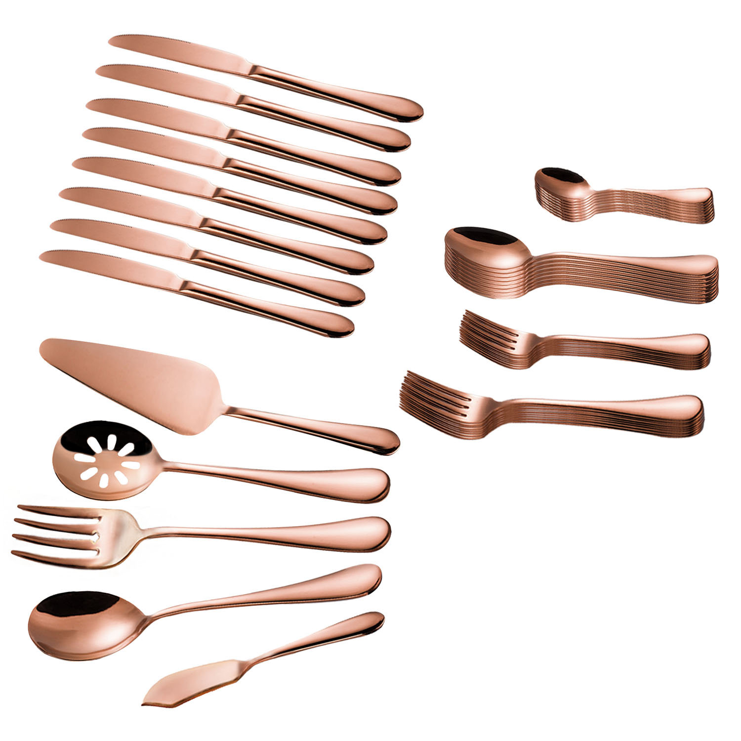 BLACK 45 Piece Flatware Set, Service for 8 & Reviews | Wayfair