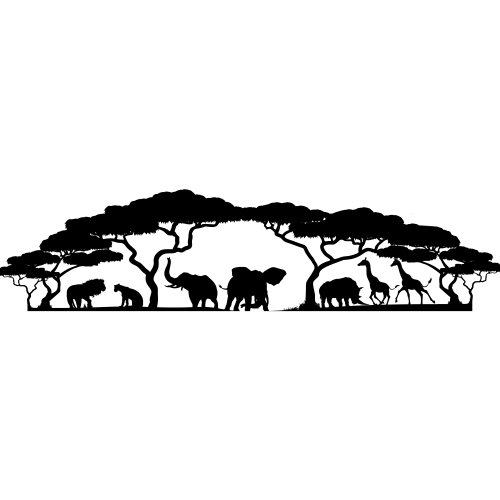 SP13341 Silhouette d'un animal de safari africain découpé en carton debout