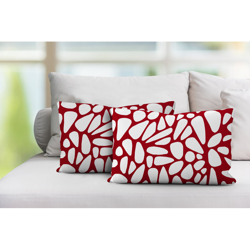 Coussin lombaire intérieur / extérieur Stone, Rouge