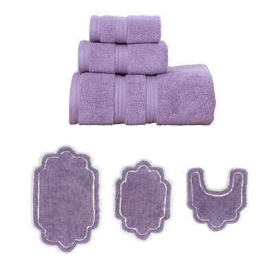 Ensemble de serviettes 3 pièces et de tapis de bain 3 pièces Talbert Collection (100% coton doux), (ensemble de 6)