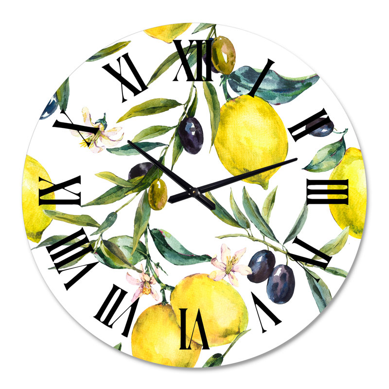 Horloge murale citron et olive II, Grand
