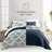 Becky Cameron Microfiber Reversible Quilt Set, Navy/White-558319258