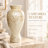 D13.4" x 24" Gold & White Capiz Shell Decorative Floor Vase