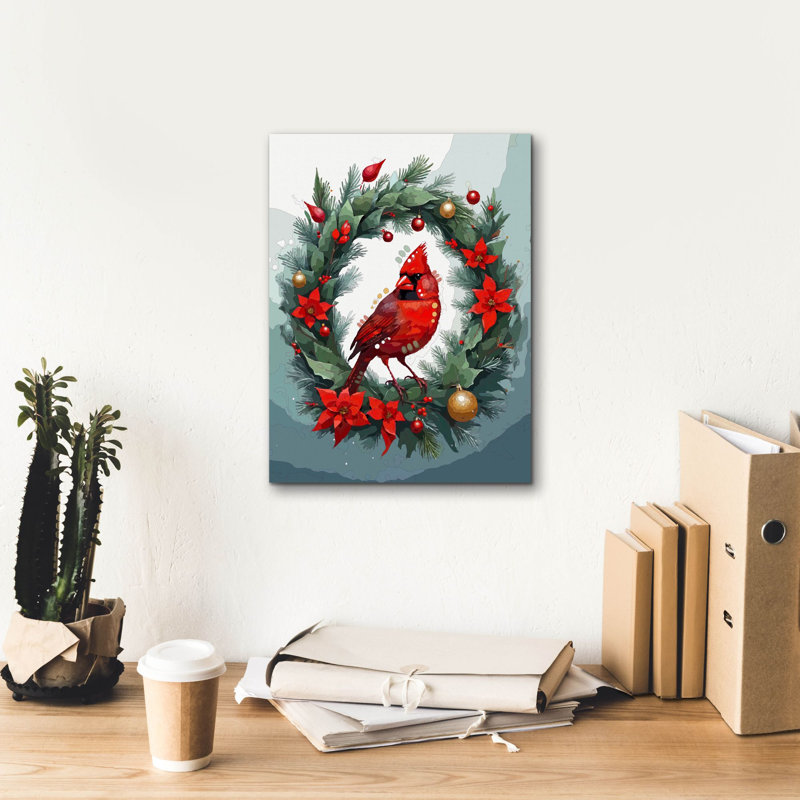  «Christmas Cardinal» par Dean Russo, art mural sur toile, 12 po x 16 po, H 16 po x l 12 po