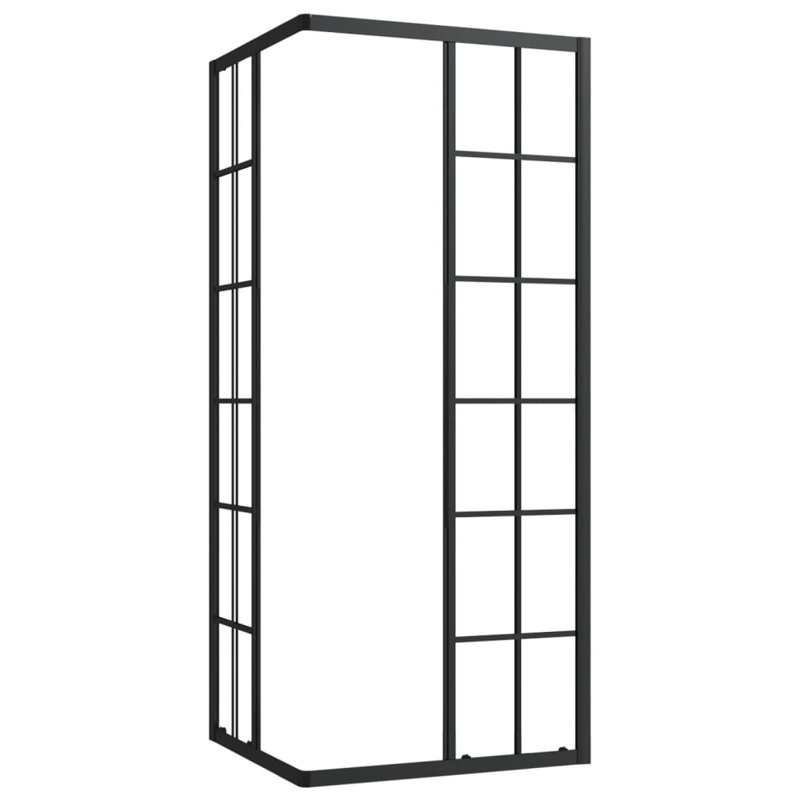 Écran de cabine de douche vidaXL pour salle de bain ESG et aluminium 31,5 po x 27,6 po x 70,9 po transparent et noir