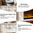 29.92"H White Retro Solid Wood Simulated Flame Heating Electric Fireplace-1843983474