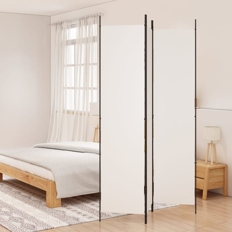 Kasimir Folding Room Divider, White, 3, 220cm H x 150cm W