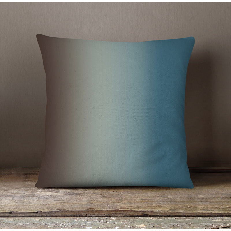 Throw Pillow With Insert, Blue/Brown Ombre 3, 20"H x 20"W