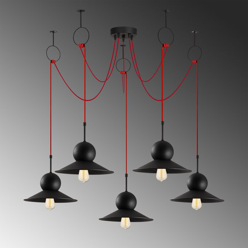 Luminaire suspendu conique à 5 lumières Mikayla