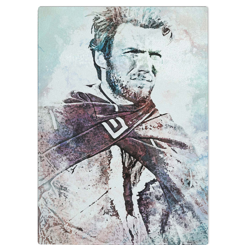 Tempered Glass Clint Eastwood Chopping Board, 28.5 cm W x 39 cm L
