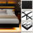  Full Size Floating Bed Frame With Led And Charging Station,metal Platform Bed Frame With Storage Headboard,no Box Spring Needed,noise-free,easy To Assemble,black