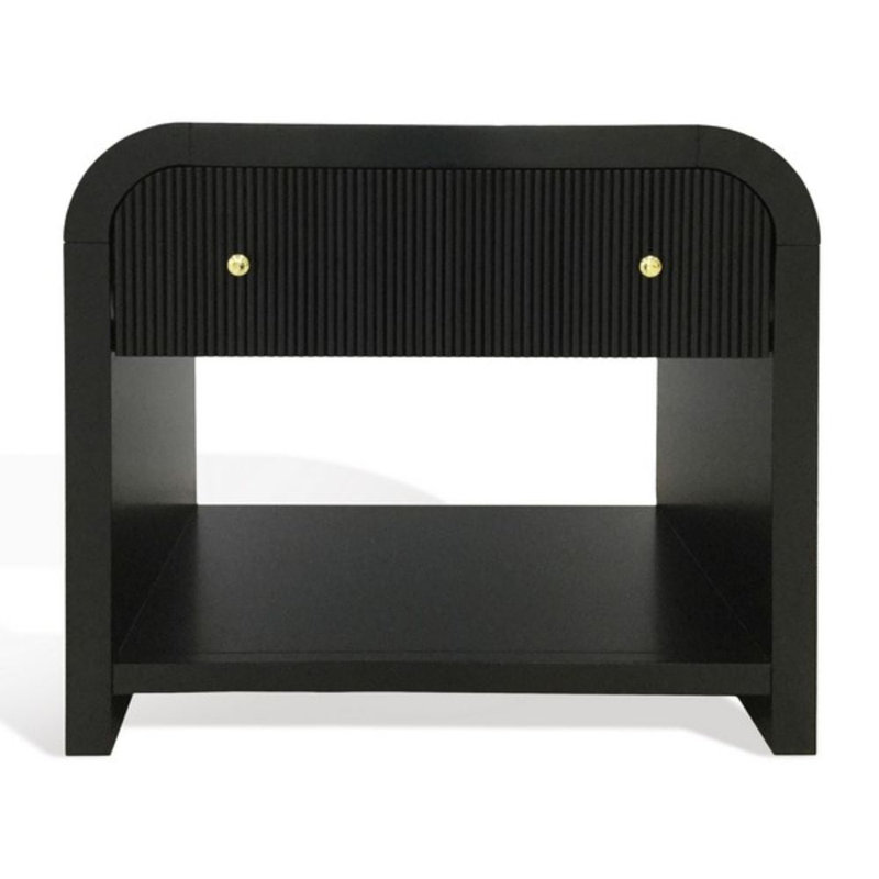 Table de chevet H 26,5 po Liabella, Noir / or