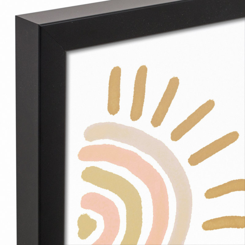 Art encadré soleil, H 15,75 po x l 12,75 po x P 1,75 po