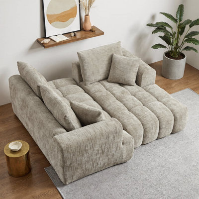Canapé modulaire surdimensionné en L 108 po Chenille