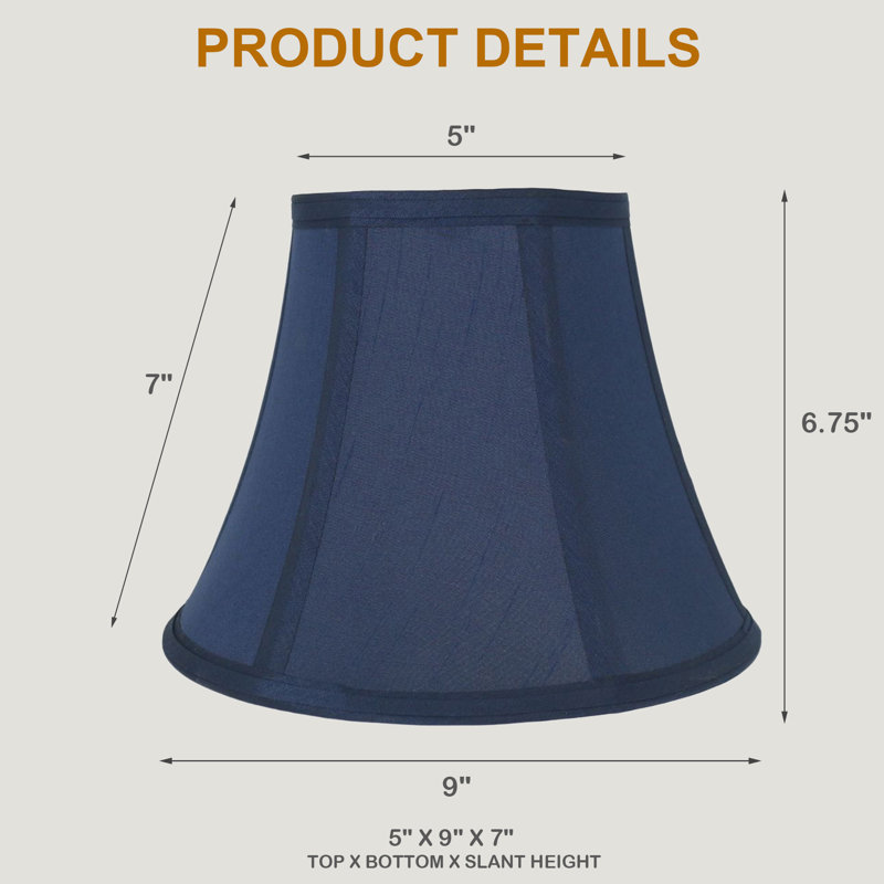 7'' H x 9'' W Silk Bell Lamp Shade, Navy Blue