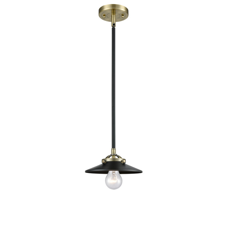 Clintonpark 1 - Light Single Pendant, Black Antique Brass, No Bulb Included, Matte Black