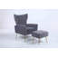 Chaise d'appoint rembourrée avec motif capitonné et repose-pieds-2021311256